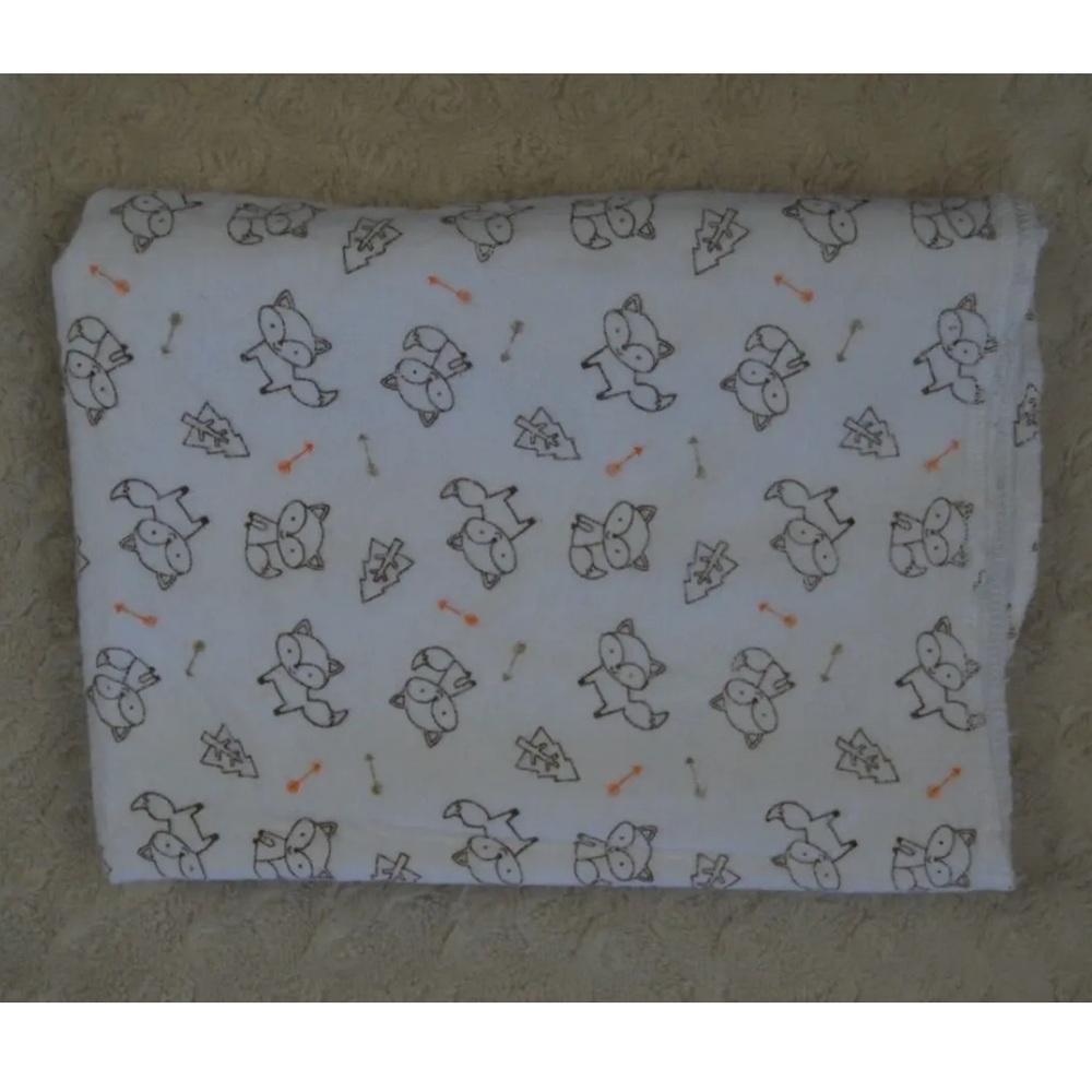 Koala Baby Fox Arrows Trees Receiving Blanket White Brown Orange Flannel Foxes